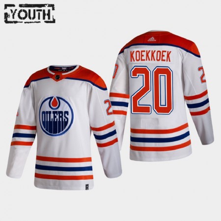 Edmonton Oilers Slater Koekkoek 20 2020-21 Reverse Retro Authentic Shirt - Kinderen